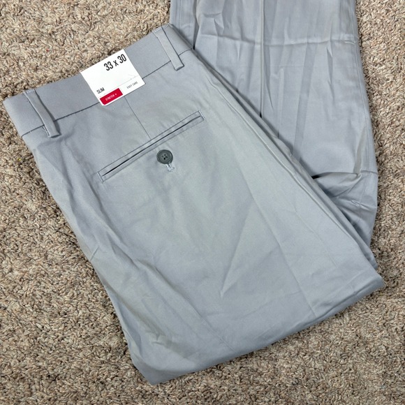 Express Slim Stretch Easy Care Dress Pants Mens 33x30 Light Gray NWT - Picture 1 of 9